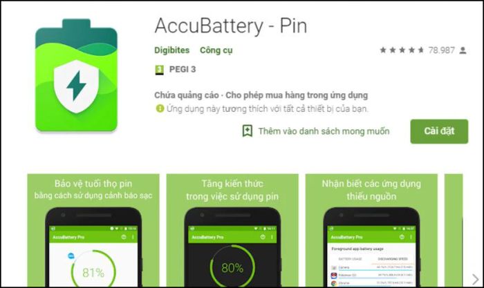 Kiểm tra pin Sony bằng ứng dụng AccuBattery