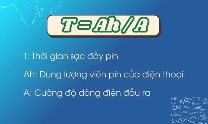 Phương pháp tính thời gian sạc đầy pin cho điện thoại