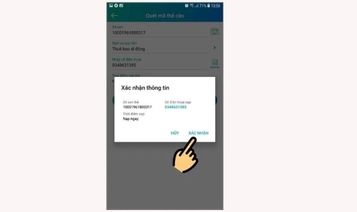 Nạp thẻ qua ứng dụng My Viettel tiện ích