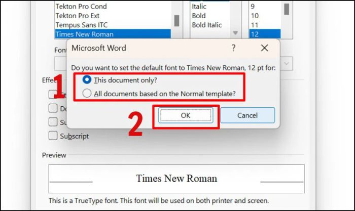 Cách cài đặt Font mặc định cho Word trên Windows nhanh nhất
