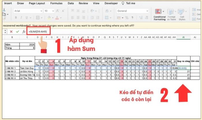 Thiết lập ký hiệu chấm công phù hợp