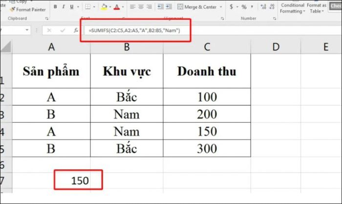Hàm SUMIFS giúp tính tổng dữ liệu số dựa trên các điều kiện cụ thể