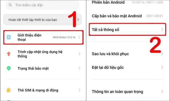 Kiểm tra thông số kỹ thuật của điện thoại Xiaomi