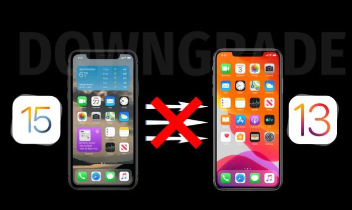 Những điều cần lưu ý khi hạ cấp từ iOS 15 xuống iOS 13