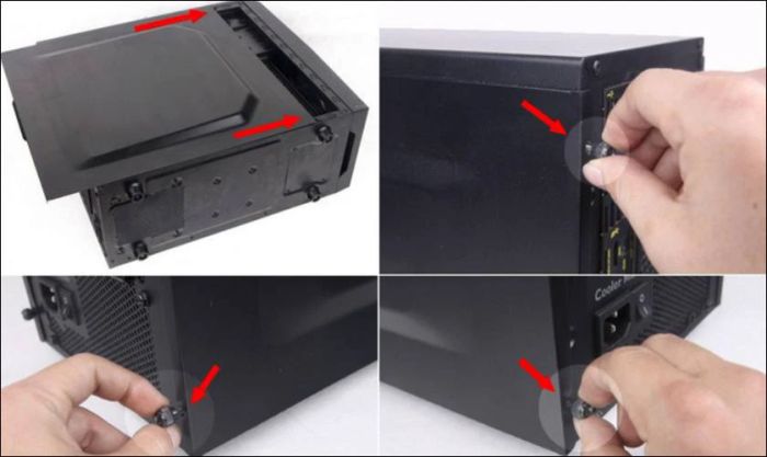 Bước 1: Tắt máy, ngắt nguồn và tháo vỏ thùng máy PC