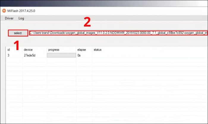 Nhấn Select và chọn file đã tải xuống để giải nén.