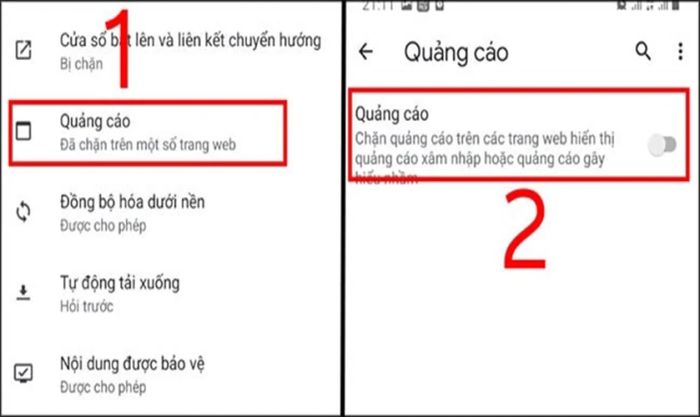 Vô hiệu hóa quảng cáo