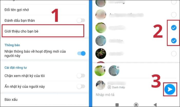 Nhấn vào mục Giới thiệu bạn bè
