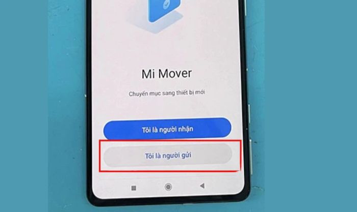 Trên điện thoại Oppo, bạn nhấn vào nút I’m a sender (Tôi là người gửi)