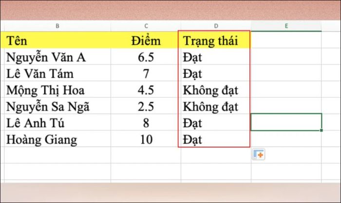 Nhấn Enter và kéo để áp dụng công thức cho tất cả các ô