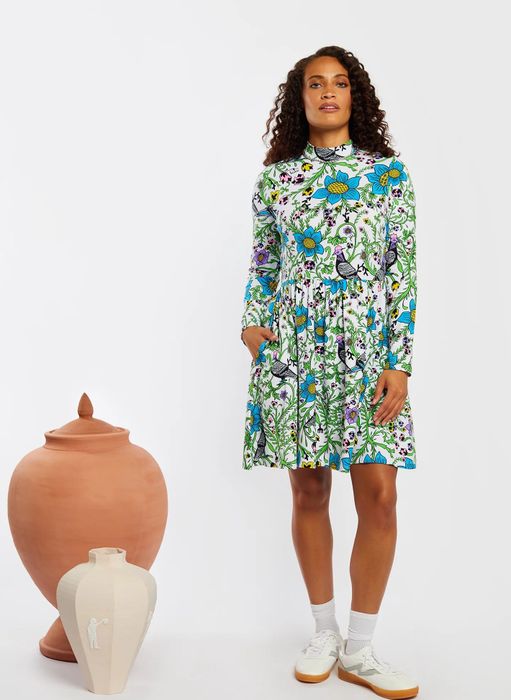 Model wearing the dress.