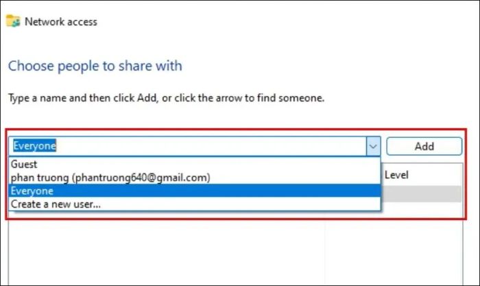 Hướng dẫn sử dụng nút Share để chia sẻ dữ liệu giữa hai máy tính kết nối mạng LAN