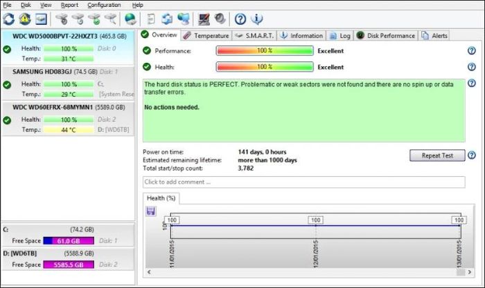 Phần mềm kiểm tra ổ cứng HDD và SSD trực tuyến Hard Disk Sentinel