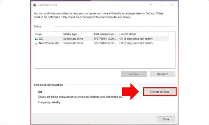 Để thực hiện, bạn làm theo các bước như trên đến bước 3 và chọn Change settings