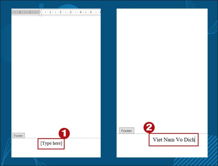 Chỉnh Footer trong Word