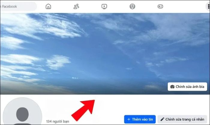 Nhấn vào ảnh bìa đang hiển thị trên trang cá nhân của bạn