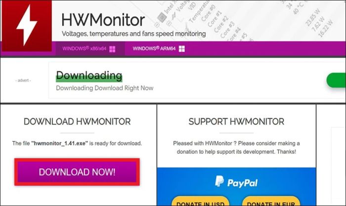 Hướng dẫn kiểm tra pin laptop bằng phần mềm CPUID HWMonitor