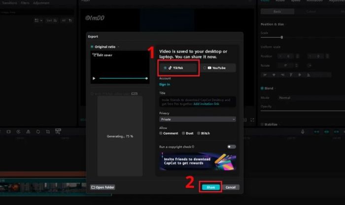 Cách đăng video từ Capcut lên TikTok nhanh chóng bằng nút chia sẻ trực tiếp