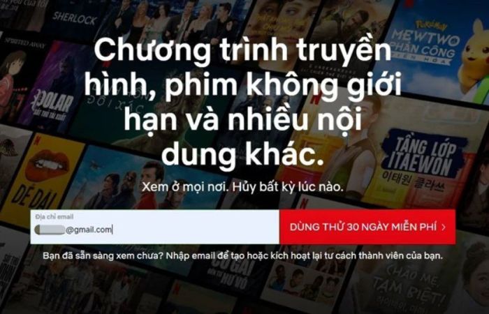 đăng ký tài khoản Netflix miễn phí