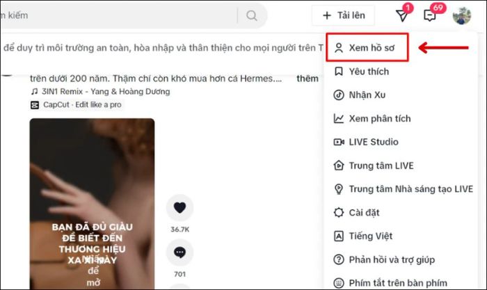 Kiểm tra hồ sơ TikTok của bạn