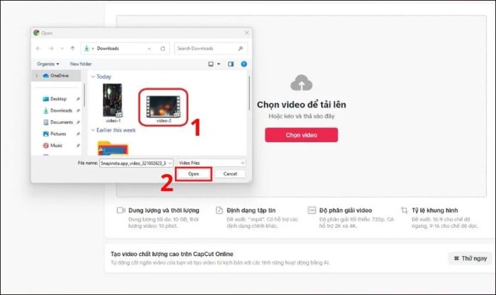 Chọn video bạn muốn đăng lên kênh TikTok của mình