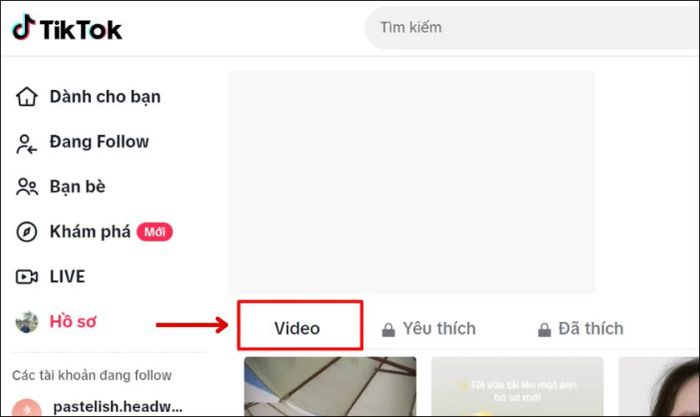 Tìm video repost bạn muốn xóa