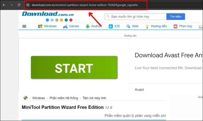Tải phần mềm MiniTool Partition Wizard về máy