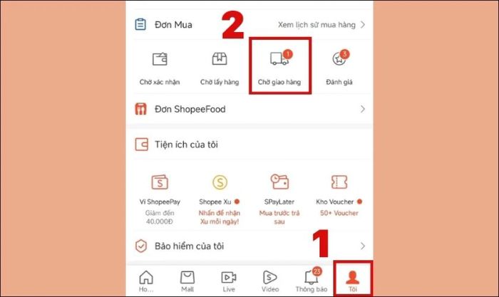 Hướng dẫn theo dõi đơn hàng Shopee trên điện thoại
