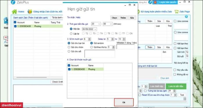 Cách đặt lịch hẹn giờ gửi tin nhắn Zalo.