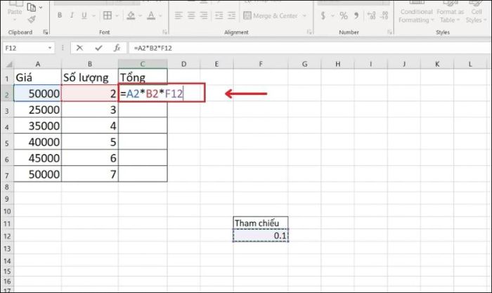 Cách sử dụng tham chiếu tuyệt đối $ trong công thức Excel