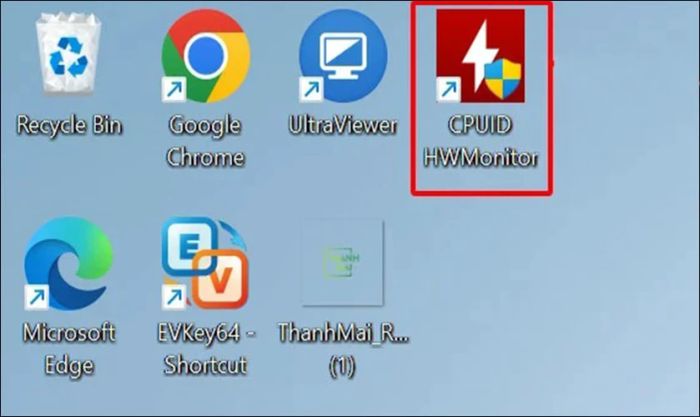 Nhấp vào biểu tượng CPUID HWMonitor trên máy