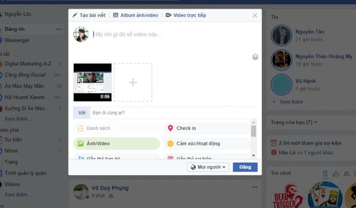 Hướng dẫn đăng video 4K full HD lên Facebook bằng máy tính