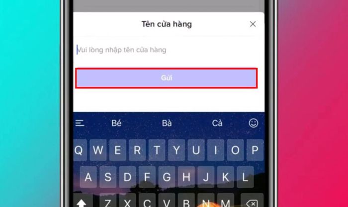 Nhập tên mới và ấn nút Gửi