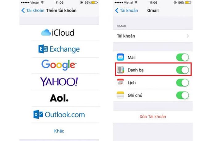 Chuyển danh bạ từ iPhone sang Android thông qua tài khoản Google