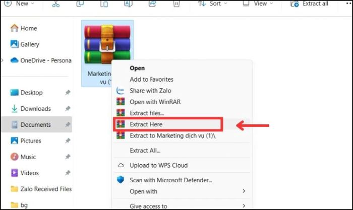 Giải nén file RAR trực tiếp trên hệ thống Windows của bạn mà không cần sử dụng phần mềm hỗ trợ khác.