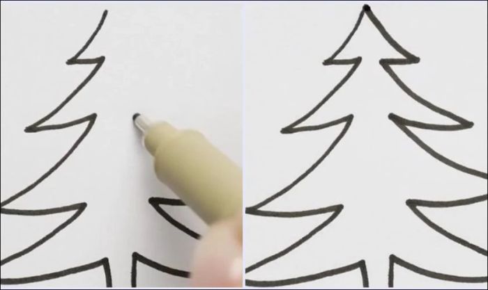 Vẽ cây thông Noel chỉ với một nét bút sáng tạo