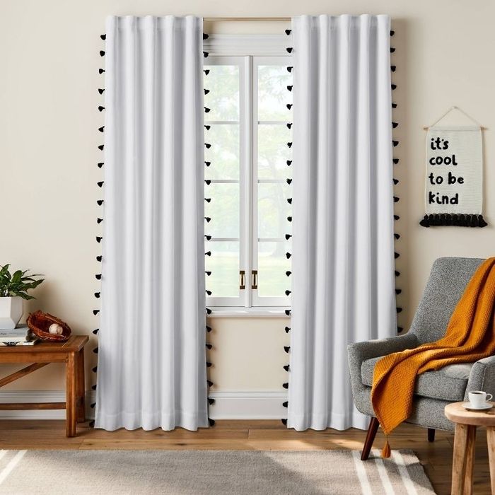 white curtains covering a window