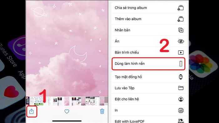 Hướng dẫn cài đặt hình nền iPhone từ thư viện Ảnh bước 1
