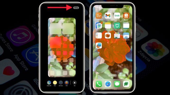Hướng dẫn cài đặt hình nền iPhone từ Màn hình khóa bước 3