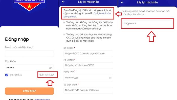 Hướng dẫn sửa lỗi ứng dụng Thanh Niên Việt Nam không đăng nhập được - bước 1, 2