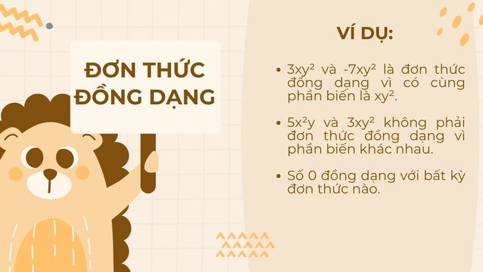 Khám phá đơn thức đồng dạng là gì.
