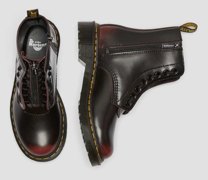 The cherry red leather shoes