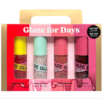 set of four lip oils