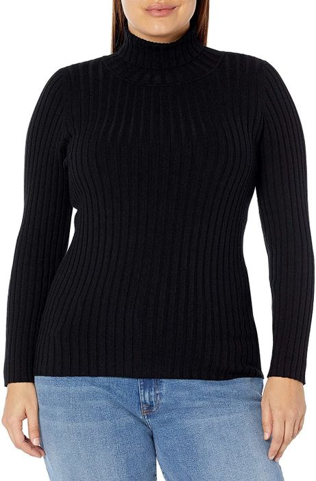 A model wearing the black turtleneck