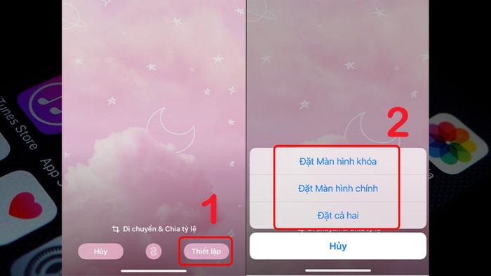 Hướng dẫn thay đổi hình nền iPhone trong mục Cài đặt bước 4