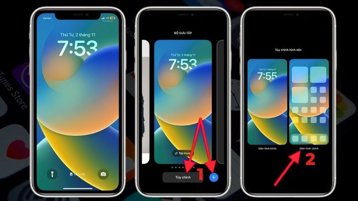 Hướng dẫn cài đặt hình nền iPhone từ Màn hình khóa bước 1
