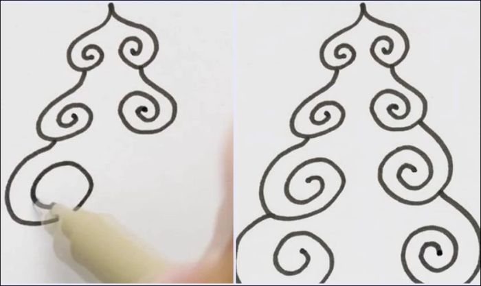 Tạo hình cây thông Noel độc đáo bằng cách sử dụng hình trái tim cách điệu