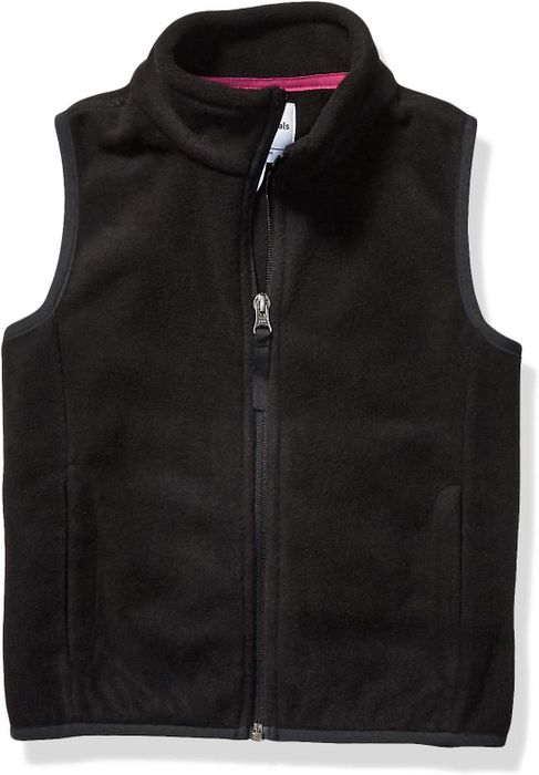 A black fleece vest