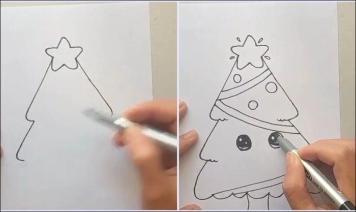 Hướng dẫn vẽ cây thông Noel đáng yêu cực nhanh chỉ với bút chì