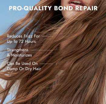Model's hair with a caption